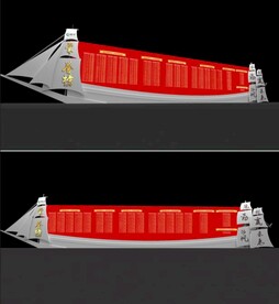 帆船造型 荣誉墙 文化墙PSD