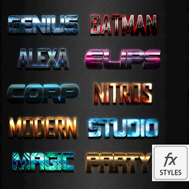 摩登金属光泽特效字PSD模板