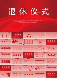 红色喜庆退休仪式欢送会PPT