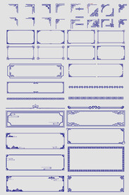 AI矢量中式花边花纹边框对角花