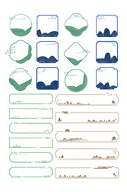 AI矢量中式装饰山花纹边框花边