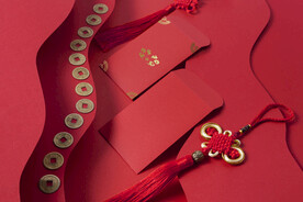 红色大气新年红包样机PSD模型