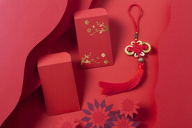 红色大气新年红包样机PSD模型