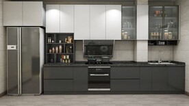 全屋定制现代厨房书柜效果图图片