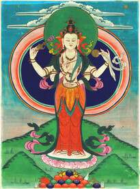 启目四臂观音唐卡