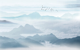 晶瓷画水墨山水画