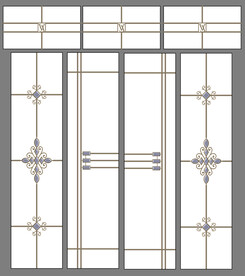 高清分层透明底推拉门打印图一套