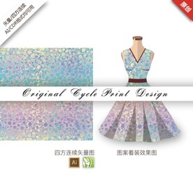 矢量抽象手绘蛇纹波点图案