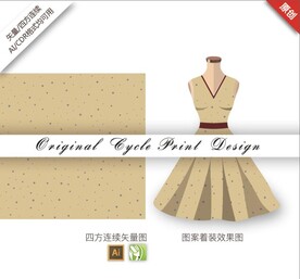 矢量抽象手绘几何圆点小碎花图案