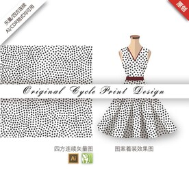 矢量抽象简约几何黑色无缝图案