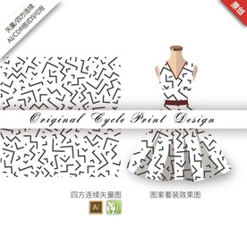 矢量抽象简约几何黑色无缝图案