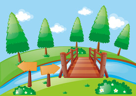 手绘风景画 儿童插画