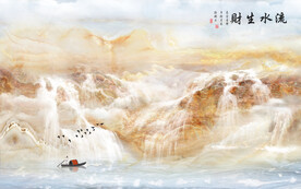 晶瓷画抽象画山水风景大理石纹
