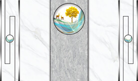 晶瓷画山水风景画大理石纹