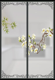 高清分层透明底推拉门打印图