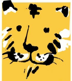 卡通虎可爱Q版矢量动物书法素材