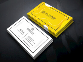 极简风格黄白色背景名片设计模板