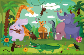 动物园工装背景墙