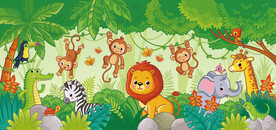 可爱卡通动物园背景墙