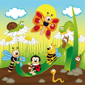 可爱卡通毛毛虫儿童画