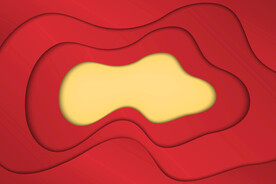 红色框流体形状置物台礼物台背景