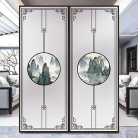 高清分层透明底屏风玻璃打印图