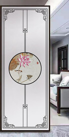 高清分层透明底屏风玻璃打印图