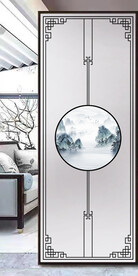 高清分层透明底屏风玻璃打印图