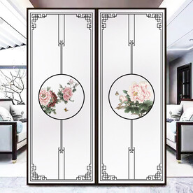 高清分层透明底屏风玻璃打印图