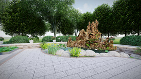 别墅假山设计效果图