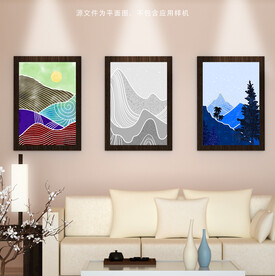 抽象简约山水画