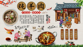 炖羊肉背景墙