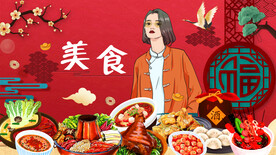 国潮火锅美食背景