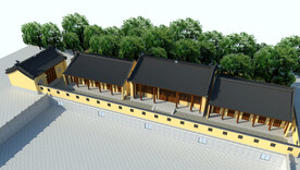 古建寺庙建筑外观设计案例效果图