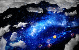 蓝天白云星空天顶画