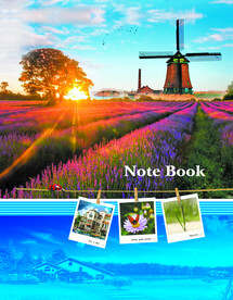 本子封面 花草 风车  