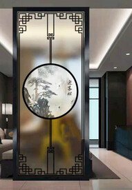 高清分层透明底屏风玻璃打印图