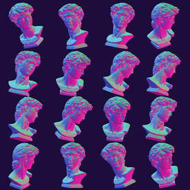 赛博朋克风石膏像 免抠