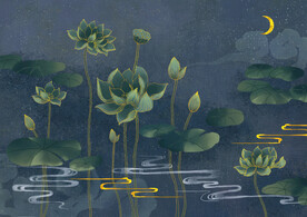 装饰画 荷花荷叶 中国风