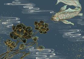 装饰画 荷花 中国风