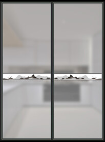 高清分层透明底推拉门玻璃打印图