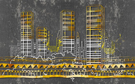 装饰画 都市 线条抽象画