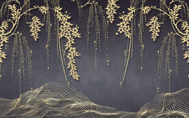 装饰画 树叶线条抽象画