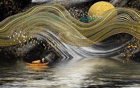 装饰画 抽象画 中国风