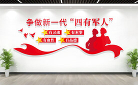四有军人部队文化墙