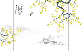 装饰画 满堂富贵 黄色花朵