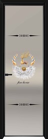 高清分层透明底平开门玻璃打印图
