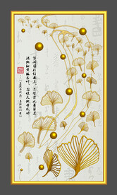 线条银杏叶装饰画