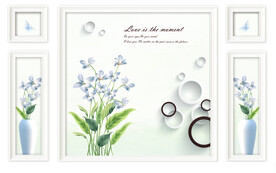 装饰画 兰花 电视背景墙