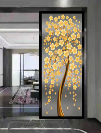 高清分层透明底屏风玻璃打印图